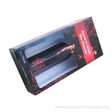 Corrugated Whine Gift Box, Made of 350gsm CCNS and E-flute, Various Sizes and Designs Available